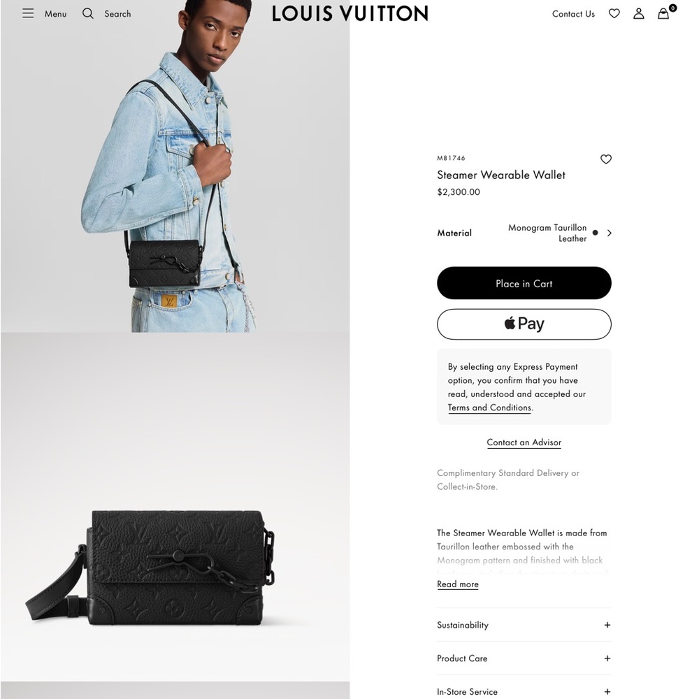 Louis Vuitton Black Taurillon Leather Wallet